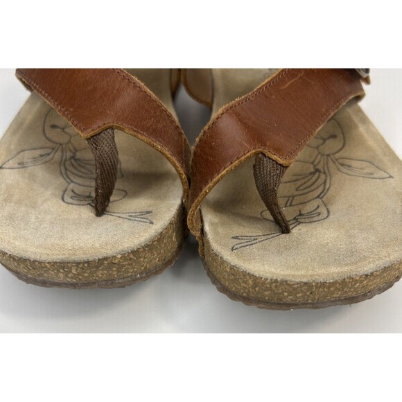 Joseph Siebel Tonga 77 Leather Toe Ring Thong Camel Brown Size 7-7.5 - Picture 4 of 10